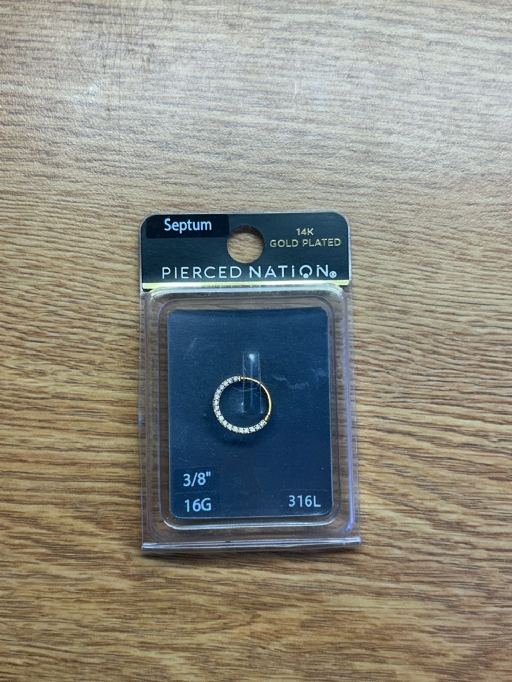 Spencer's Gold Plated Clear Crystal Hoop Septum Ring